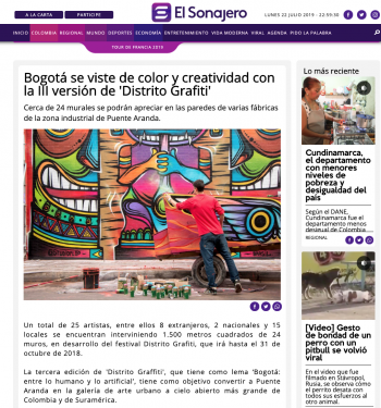 Bogotá se viste de color y creatividad con la III versión de 'Distrito Grafiti'