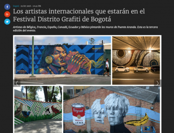 Los artistas internacionales que estarán en el Festival Distrito Grafiti de Bogotá