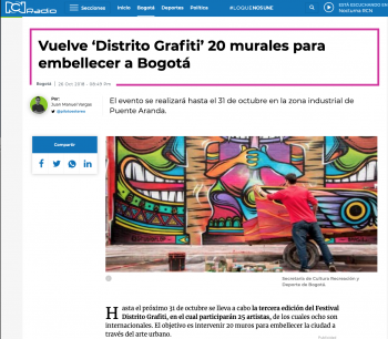 Vuelve Distrito Grafiti con 20 murales